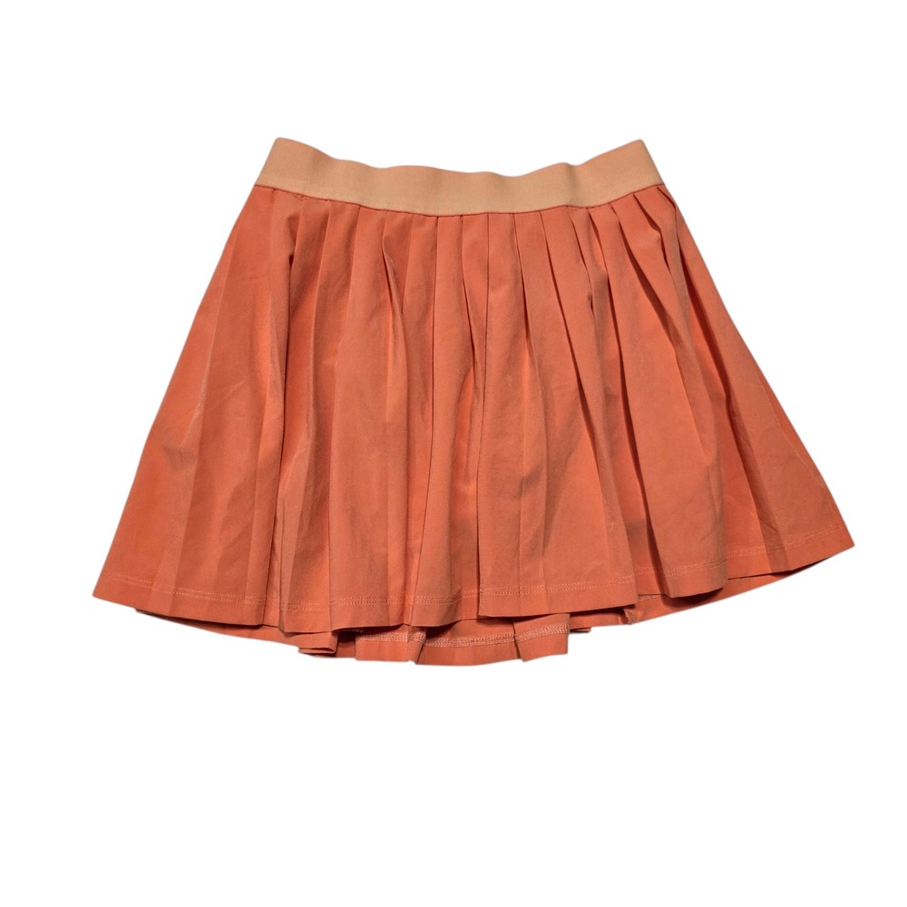Athleta Girl Orange Pleated Tennis Skirt Built-in Shorts Kids Size L 12 - Picture 8 of 8